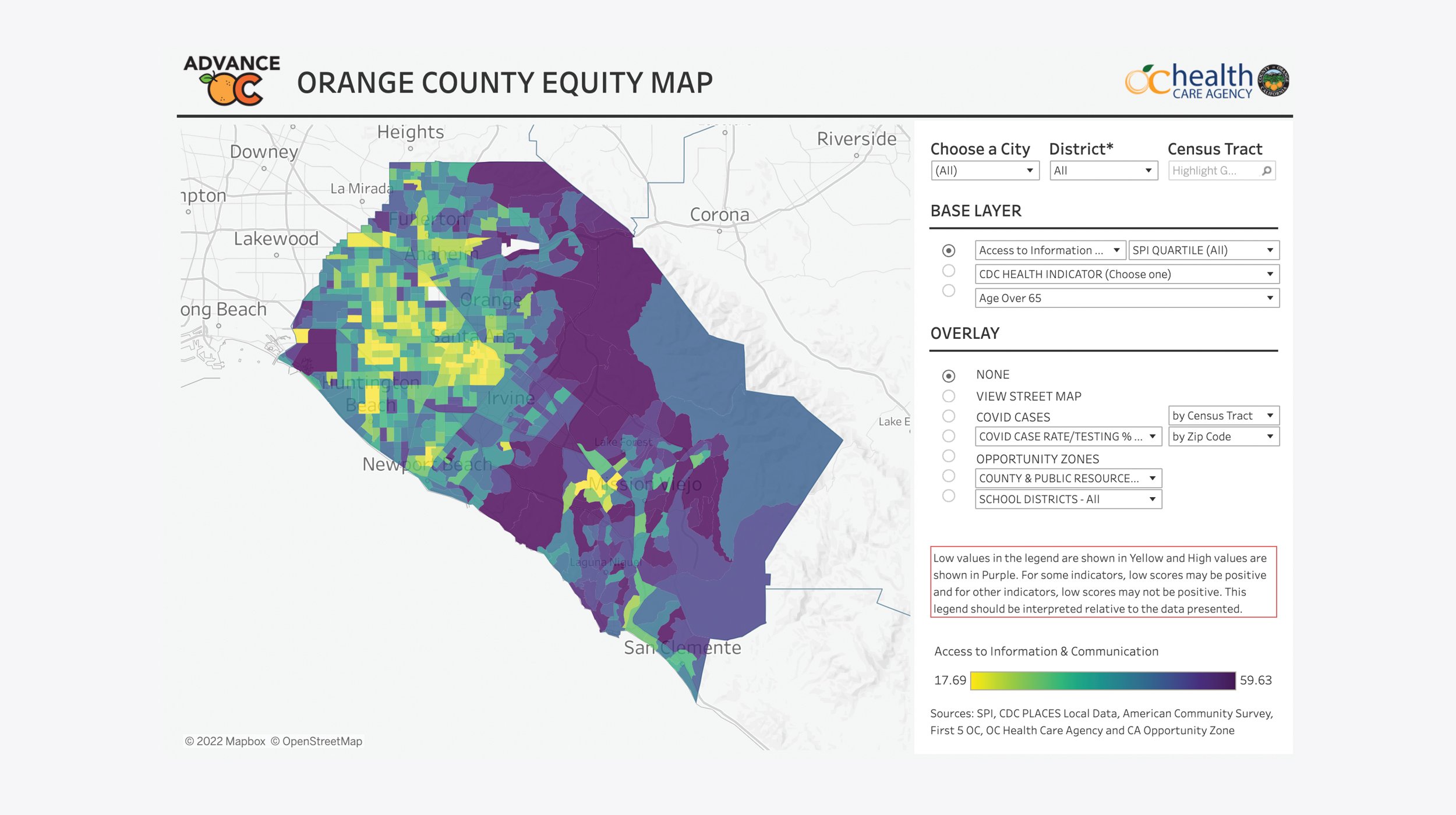 Heatmap: Access to information and communication all ages